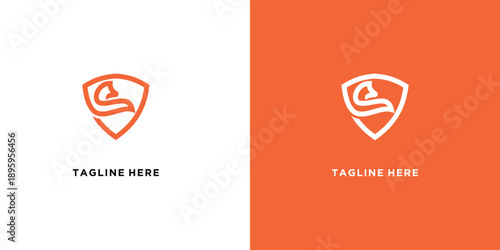 Elegant Shield Logo Design with Abstract Bird Symbol for Branding.