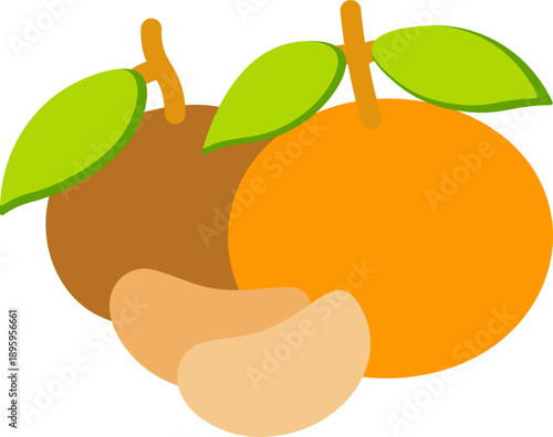 Mandarin Oranges Flat Icon