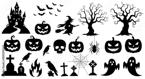 Halloween silhouettes set