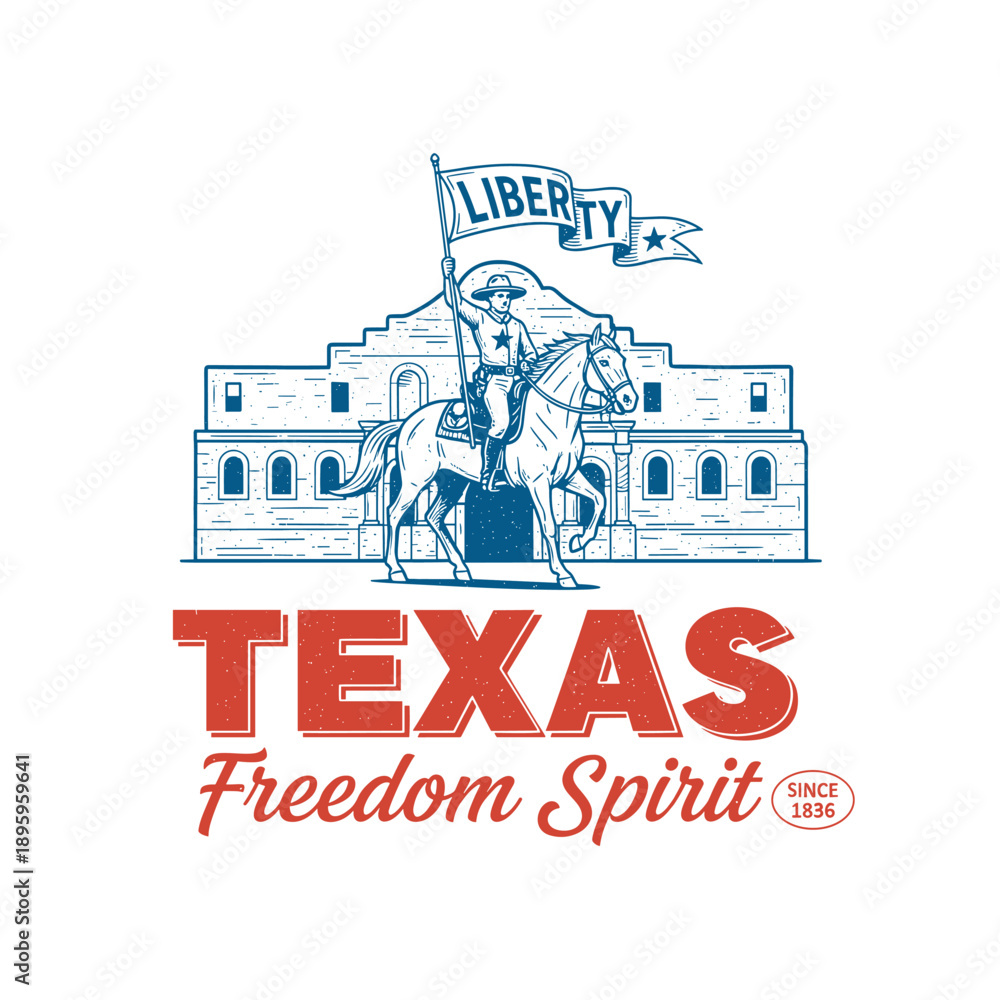 Εκτύπωση καμβά Vintage Sketch of The Alamo San Antonio