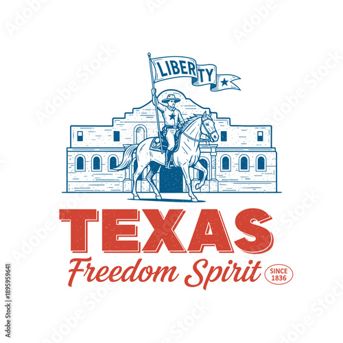 Vintage Sketch of The Alamo San Antonio