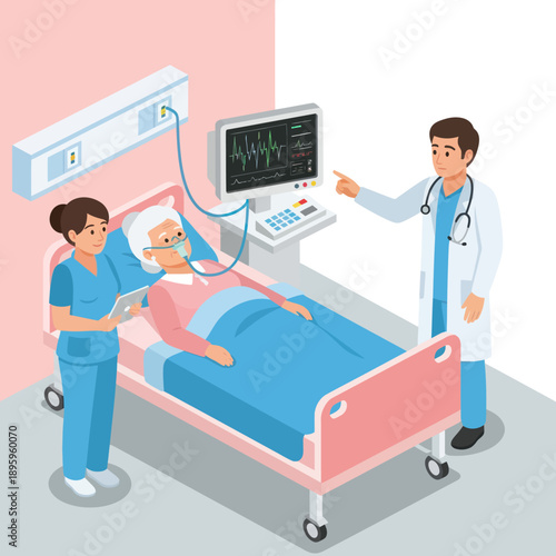 Doctor and Nurse Attending Patient Hospital.