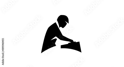 DJ performing at turntable icon