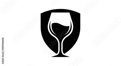 Shield with Wine Glass Icon