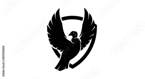 Black eagle emblem with outstretched wings