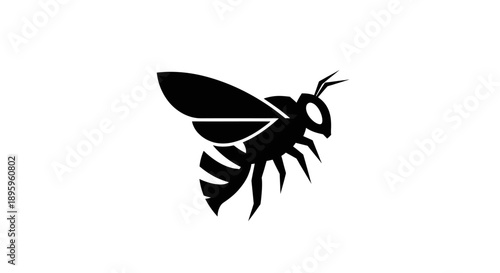 Stylized black bee silhouette graphic