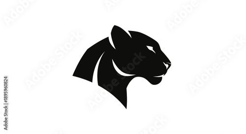 Black Panther Head Silhouette Logo