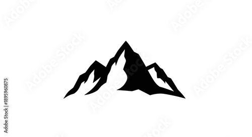 Black mountain peak silhouette vector illustration