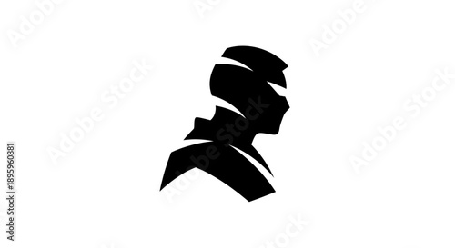 Silhouette of a person's head and shoulders in profile