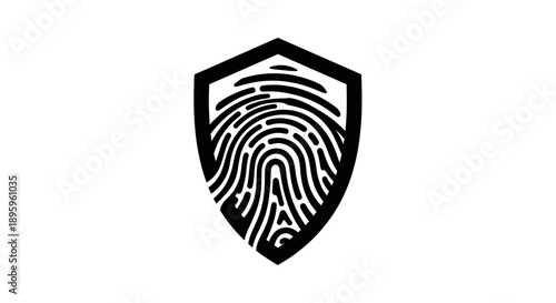 Shield with fingerprint inside
