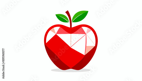 Diamond Apple Jewel Logo Design on White Background