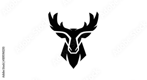 Stylized Deer Head Silhouette Logo