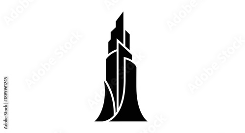 Modern skyscraper silhouette logo