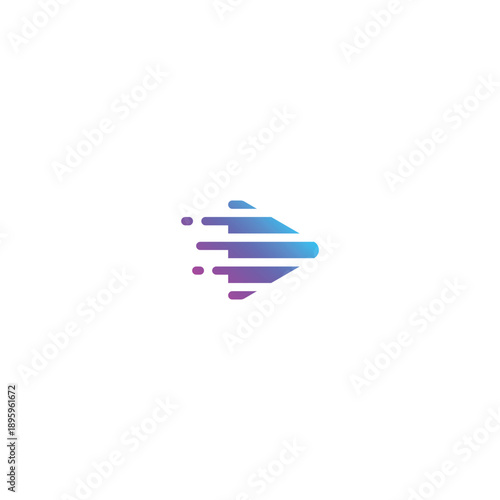 Futuristic purple arrow speeding to the right