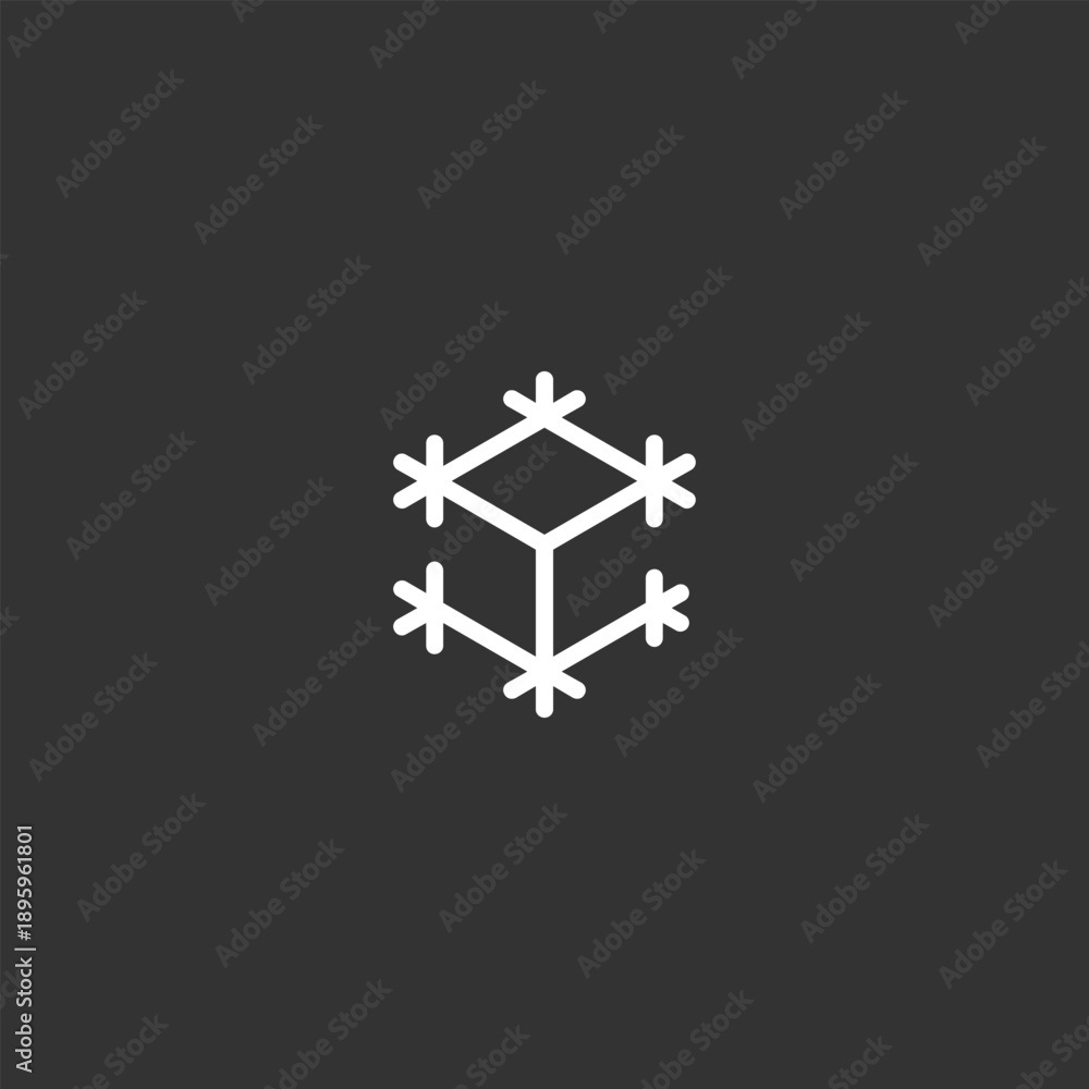 Foto Isometric snowflake cube on gray