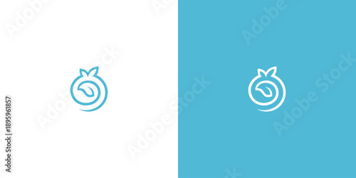 Minimalistic blueberry logo clean design