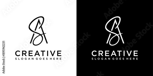 AS or SA initial letter logo design vector
