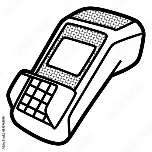 edc machine side view line art, customizable lines