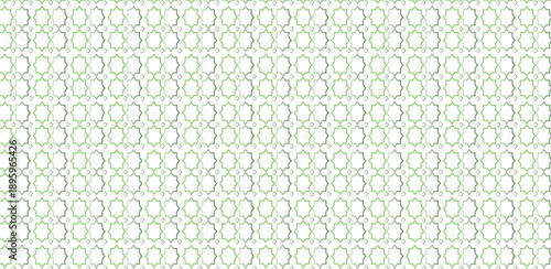 Seamless Green and Grey Interlocking Geometric Circle Pattern Background