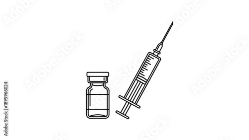 Medical Syringe and Vaccine Vial.