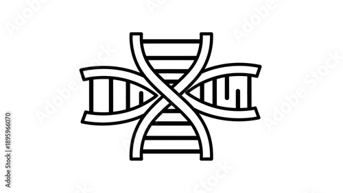 DNA Double Helix Molecular Structure Icon.