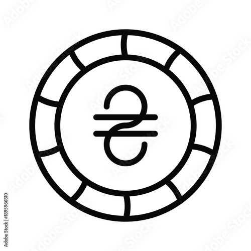 Premium line icon showing ukrainian hryvnia for stock design