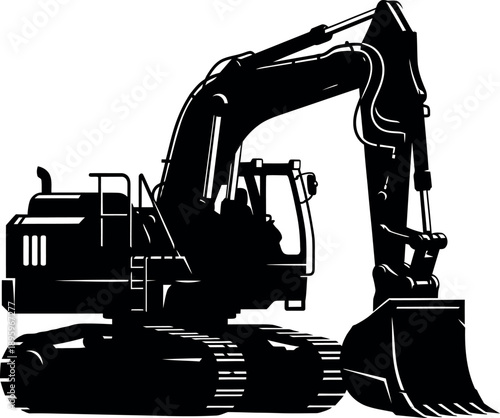 excavator on a white background