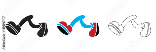Cartoon Legs and Shoes Pose icon Set. Collection of black , colour and white cartoon legs with shoes in different walking and standing poses, playful animation elements for comics and design.

