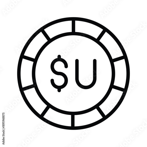 Check out this line icon showing uruguayan peso design