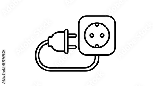 Electric plug and socket connection.