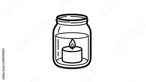 Candle in a glass jar.