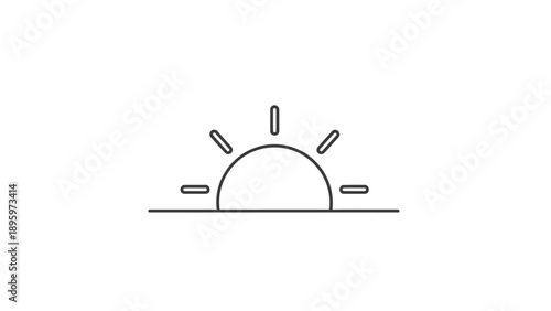 Simple line drawing of a sunrise.