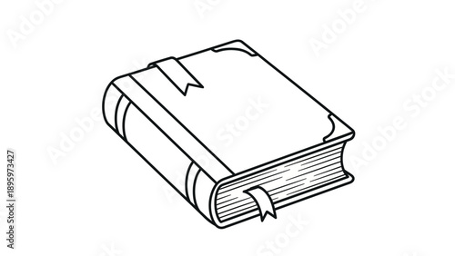 A closed hardcover book with bookmark.