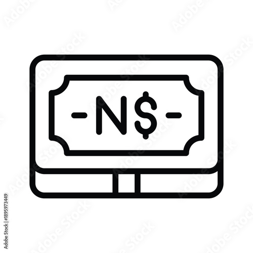 Easy to edit line icon showing namibian dollar currency