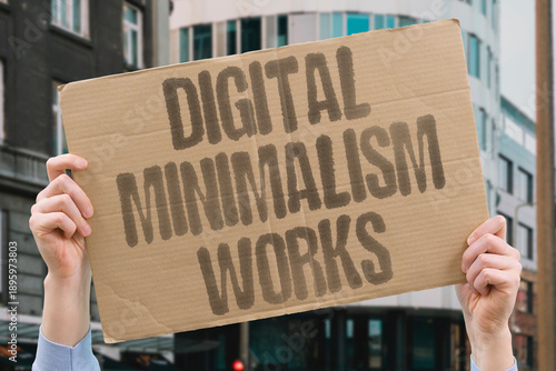 Wallpaper Mural "Digital Minimalism Works" Less technology improves life quality. DIGITAL. MINIMALISM. LESS. IMPROVES. QUALITY. Torontodigital.ca