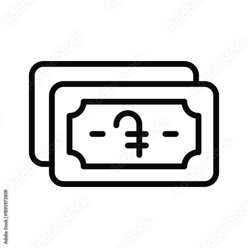 A visually engaging line icon of Armenian dram is scalable