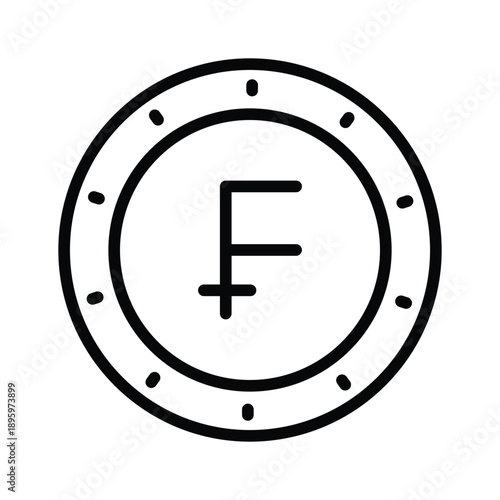 Check out this line icon showing swiss franc currency