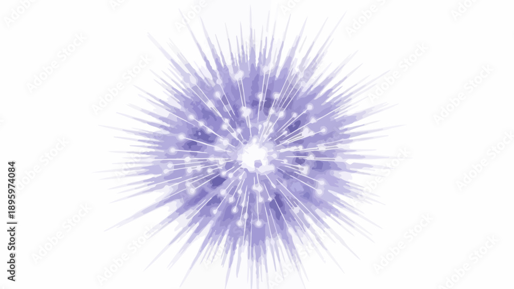 Fototapeta premium Abstract purple starburst with light effects on white background