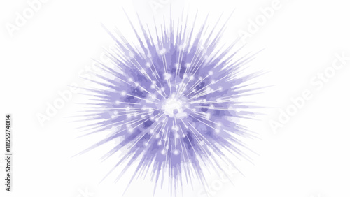 Abstract purple starburst with light effects on white background