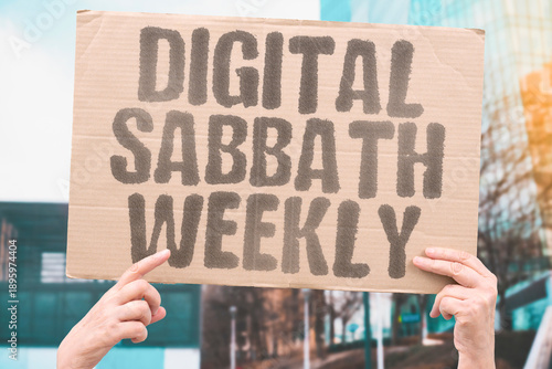Wallpaper Mural "Digital Sabbath Weekly" Regular breaks restore mental clarity. DIGITAL. SABBATH. BREAKS. RESTORE. CLARITY. Torontodigital.ca
