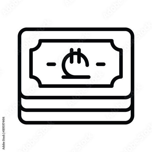 Premium line icon showing georgian lari for commercial use
