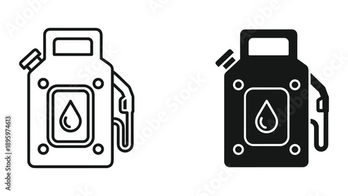 Fuel canister icon set for energy and transportation