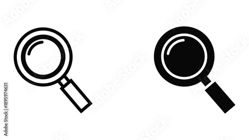 Magnifying glass icon set for search and investigation