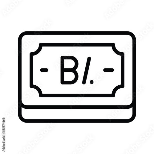 Trendy line icon of panamanian balboa is ready for stock