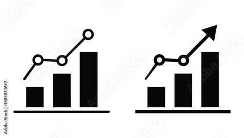 Business growth charts with increasing trends