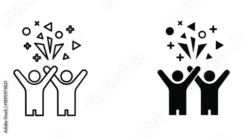 Celebrating success together with confetti