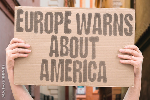 Wallpaper Mural "Europe Warns About America" Continental advisories urge travel caution. EUROPE. WARNS. AMERICA. ADVISORY. CAUTION. Torontodigital.ca