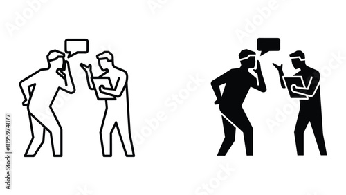 People talking to each other with speech bubbles