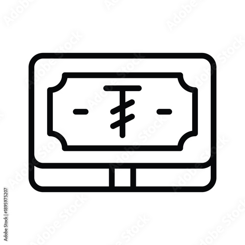 Grab this line icon of mongolian tugrik is editable