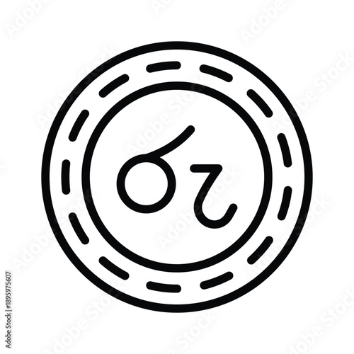 Check this creative line icon showing sri lankan rupee